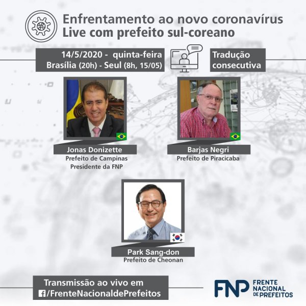 Prefeito sul-coreano vai debater com governantes locais brasileiros estratégias de combate ao coronavírus